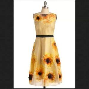 Anthropologie Tracy Reese sunflower applique fall dress 0